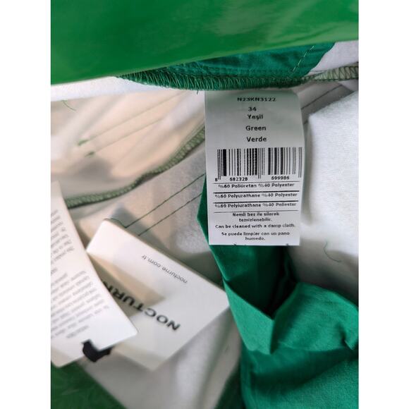 Green Pleather Vinyl Pants by Nocturne - Picture 9 of 12